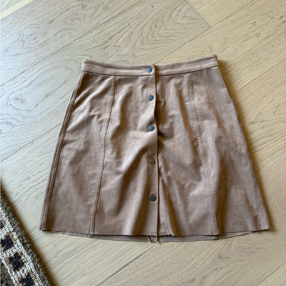 Aritzia suede Button-Front Skirt